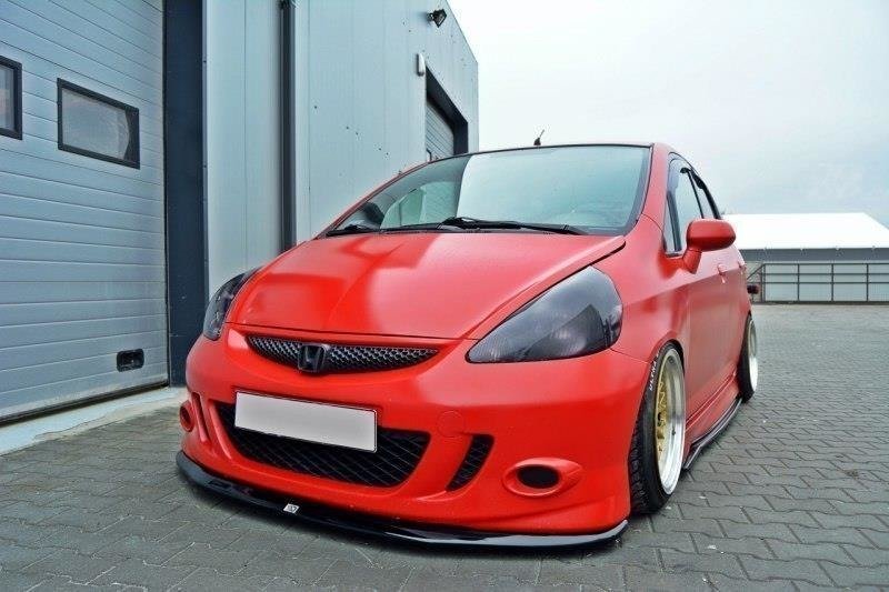 Maxton Design Street+ Spoilerlippe Front Ansatz passend für Honda Jazz Mk1 schwarz Hochglanz