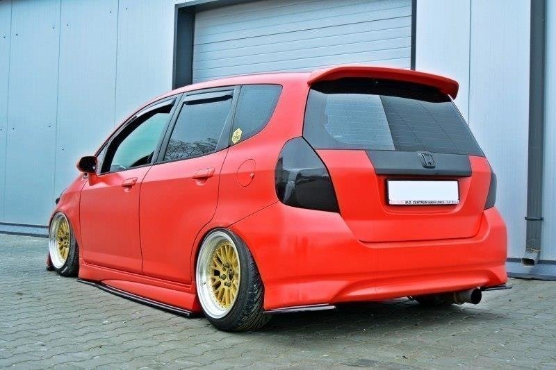 Maxton Design Heck Ansatz Flaps Diffusor passend für HONDA JAZZ MK1 schwarz Hochglanz