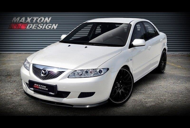 Maxton Design Street+ Spoilerlippe Front Ansatz passend für MAZDA 6 MK1 VORFACELIFT (2002-2005) schwarz Hochglanz