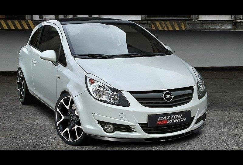 Maxton Design Street+ Spoilerlippe Front Ansatz passend für OPEL CORSA D (vor Facelift) schwarz Hochglanz