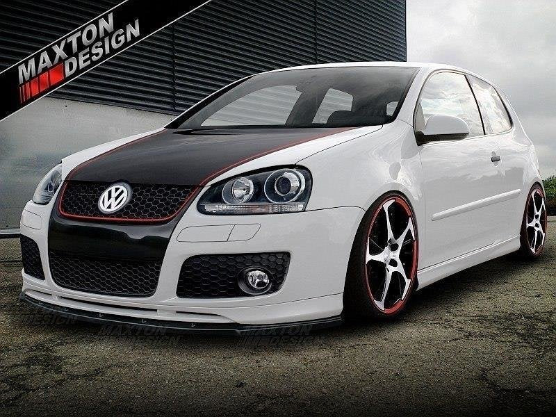 Maxton Design Street+ Spoilerlippe Front Ansatz passend für VW GOLF 5 GTI VOTEX schwarz Hochglanz