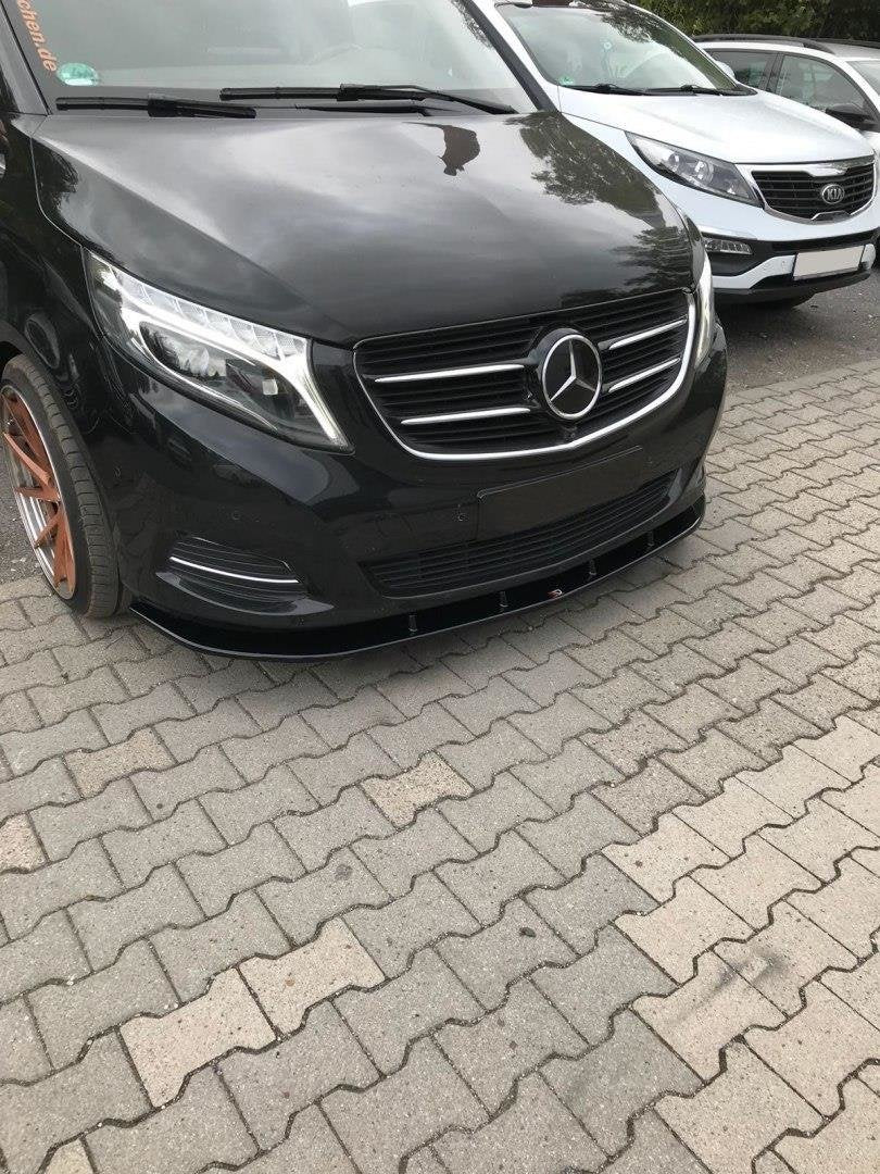 Maxton Design Street+ Spoilerlippe Front Ansatz V.2 passend für Mercedes-Benz V-Klasse W447 schwarz Hochglanz