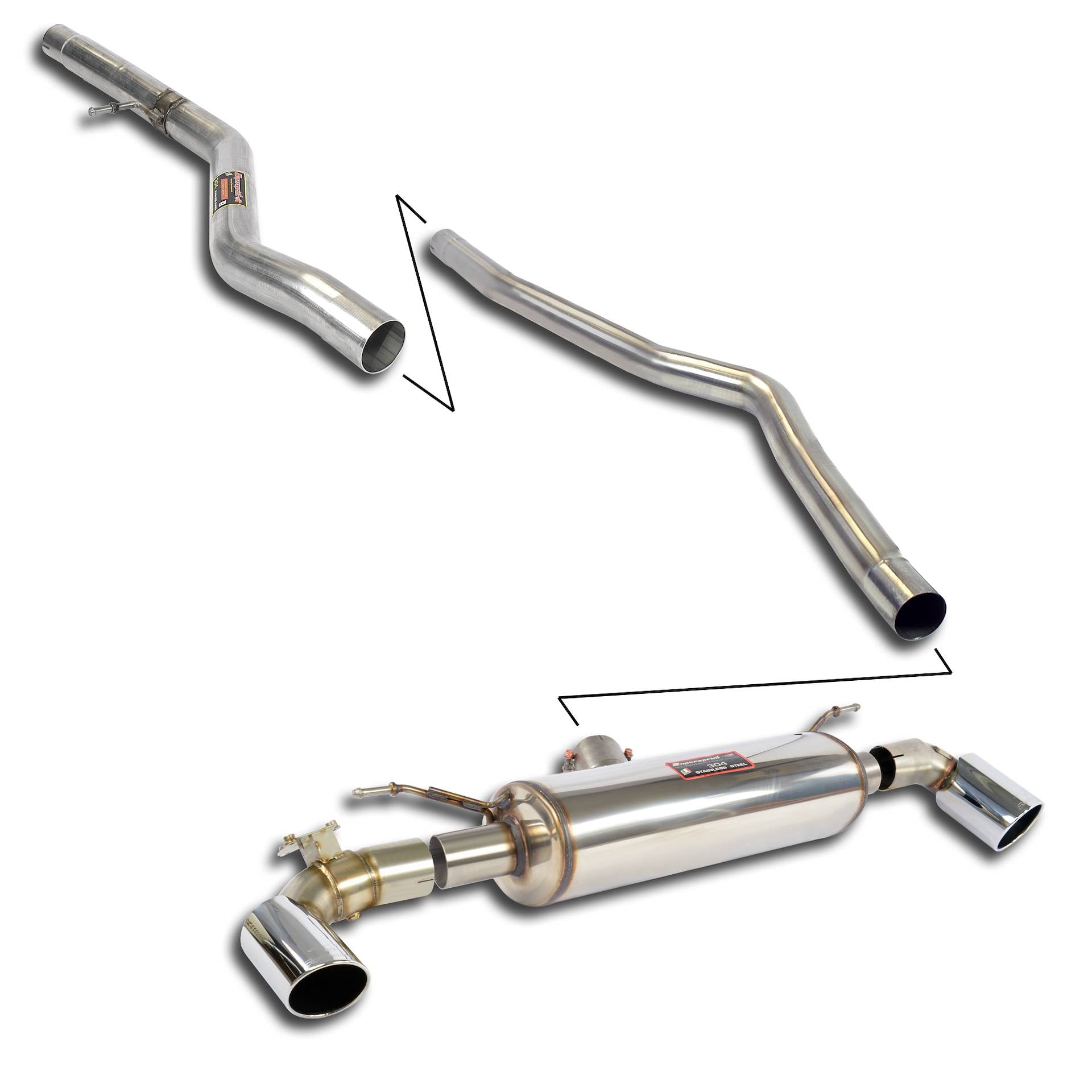 Supersprint Sport&Sound pack mit Klappe (Automatikgetriebe) für BMW 1er BMW F20 / F21 -> 2015 (2011–2014)