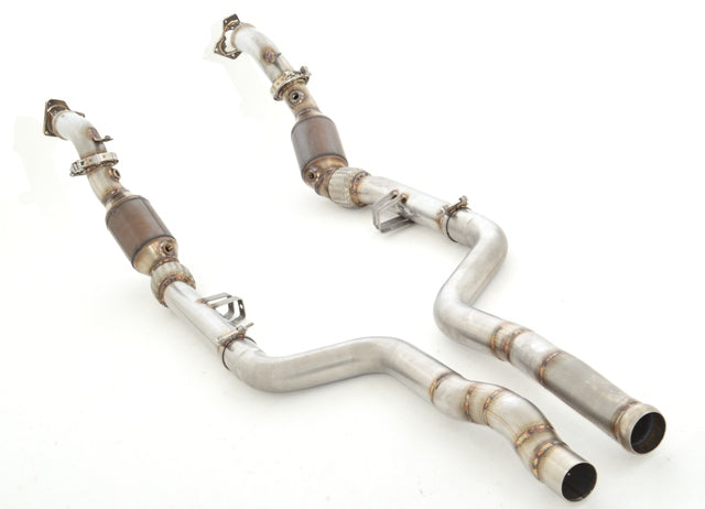 Friedrich Motorsport 2x 70mm Downpipe mit 200 Zellen Sport-Kat. für Mercedes C/X218 CLS63 AMG Coupe & Shooting Brake Heckantrieb (nicht 4-matic) (Bj. 03/2011-03/2013)