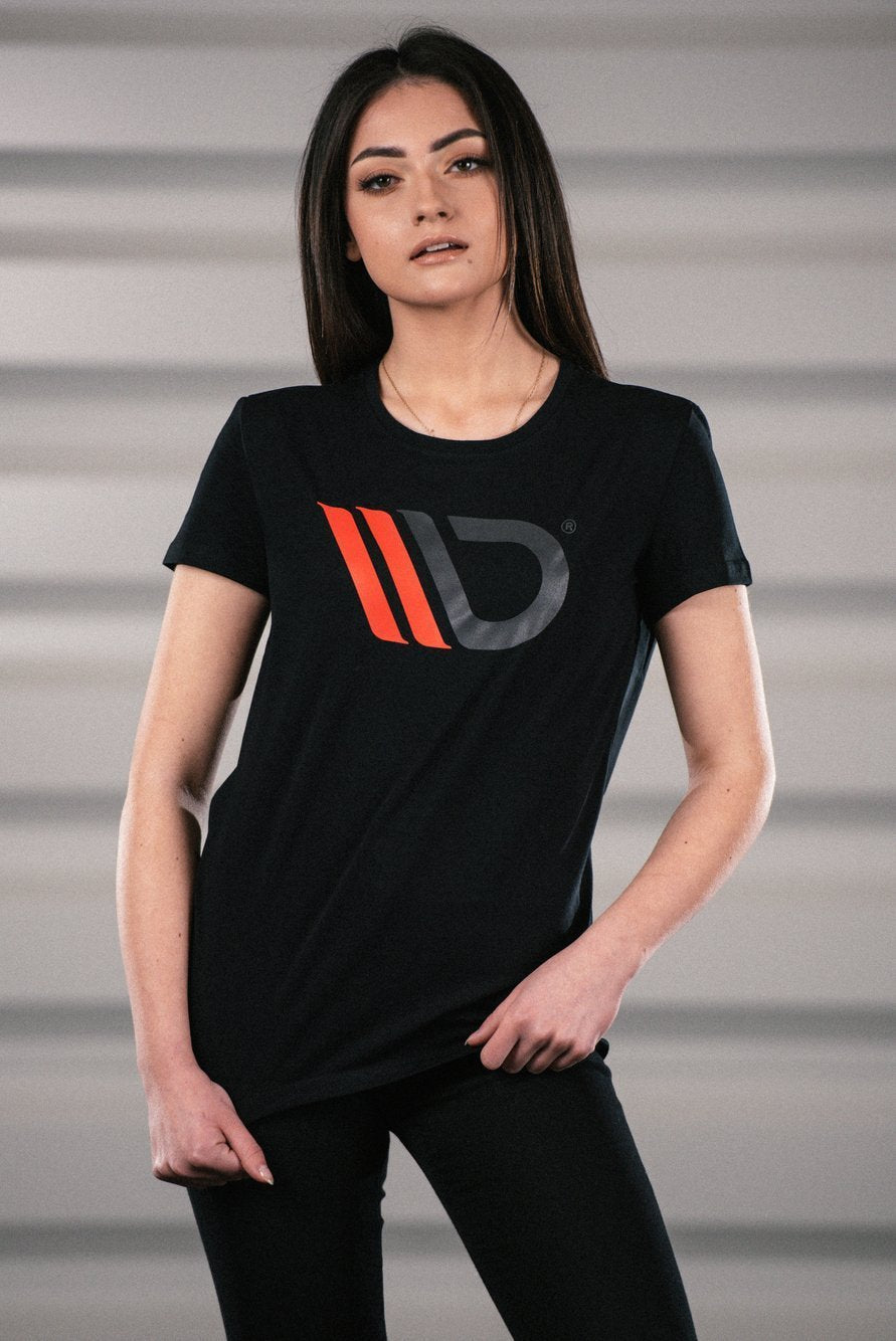 Maxton Design Womens Black T-shirt mit red logo