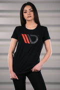 Maxton Design Womens Black T-shirt mit red logo