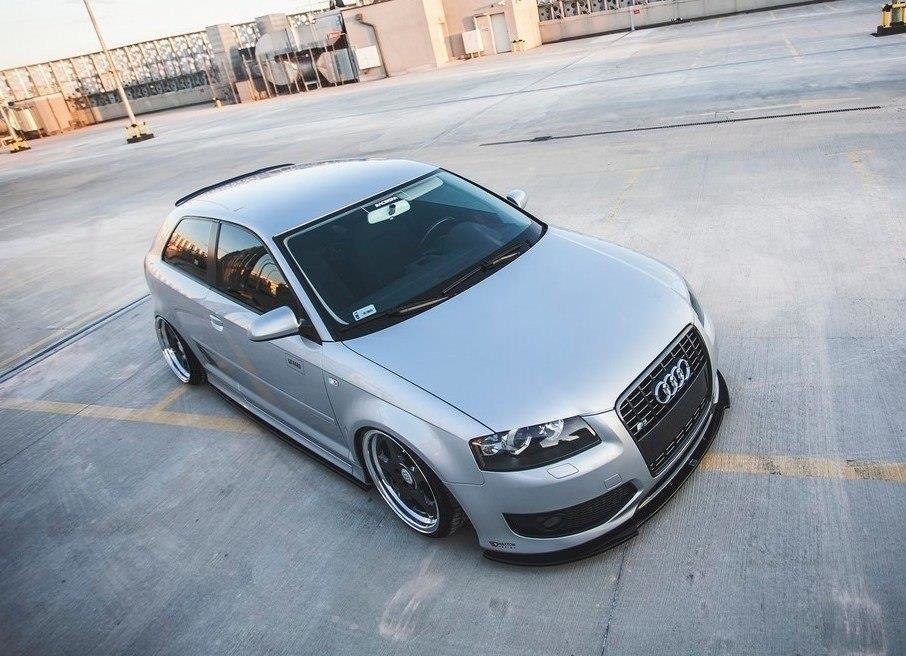 Maxton Design Street+ Spoilerlippe Front Ansatz passend für Audi S3 8P schwarz Hochglanz