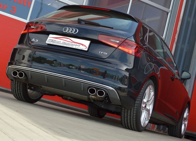 Friedrich Motorsport Duplex Sportendschalldämpfer für Audi A3 8V 3-Türer Frontantrieb (Bj. 08/2012-08/2018)