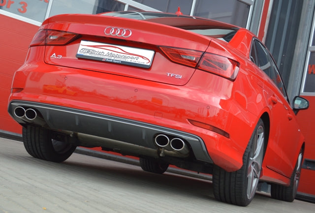 Friedrich Motorsport Duplex Sportendschalldämpfer für Audi A3 8V Limousine Frontantrieb (Bj. 2013-08/2018)