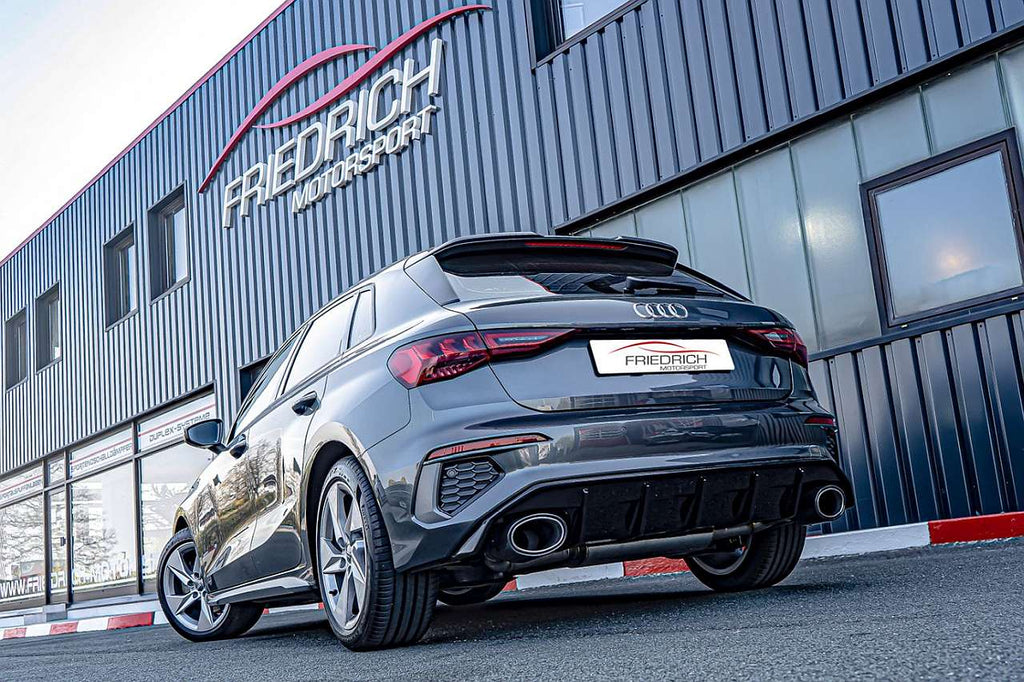 Friedrich Motorsport Duplex Sportendschalldämpfer für Audi A3 GY Sportback Frontantrieb (ab Bj. 03/2020)