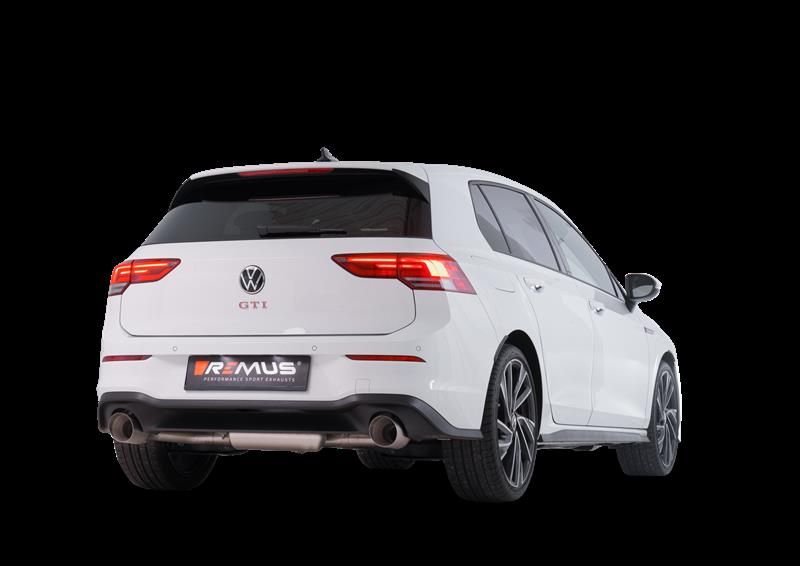 Remus Sportschalldämpfer mittig  für links/rechts Anlage (ohne Endrohre),inkl. (EG )GENEHMIGUNG! für Volkswagen Golf VIII 2,0l TSI DSG 180kW (DNP, mit