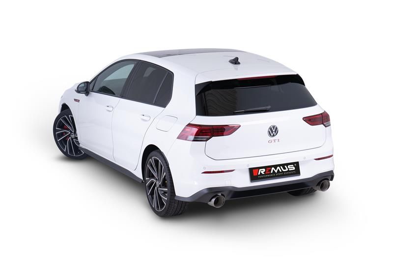 Remus Sportschalldämpfer mittig  für links/rechts Anlage (ohne Endrohre),inkl. (EG )GENEHMIGUNG! für Volkswagen Golf VIII 2,0l TSI DSG 180kW (DNP, mit