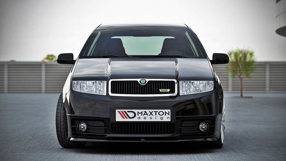 Maxton Design Street+ Spoilerlippe Front Ansatz passend für Skoda Fabia RS Mk1 schwarz Hochglanz