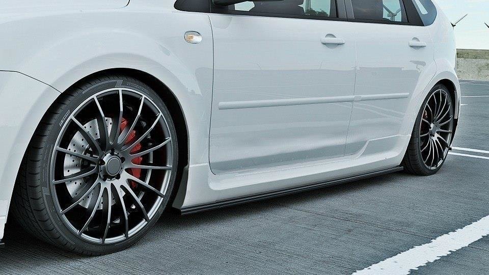 Maxton Design Street+ Seitenschweller Leisten passend für Ford Focus ST Mk2 schwarz Hochglanz