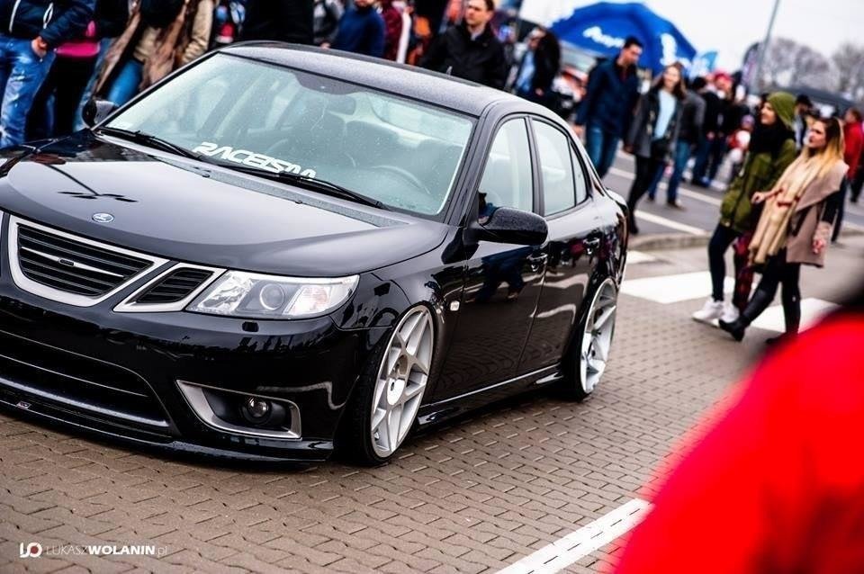Maxton Design Street+ Spoilerlippe Front Ansatz passend für SAAB 9-3 TURBO X schwarz Hochglanz