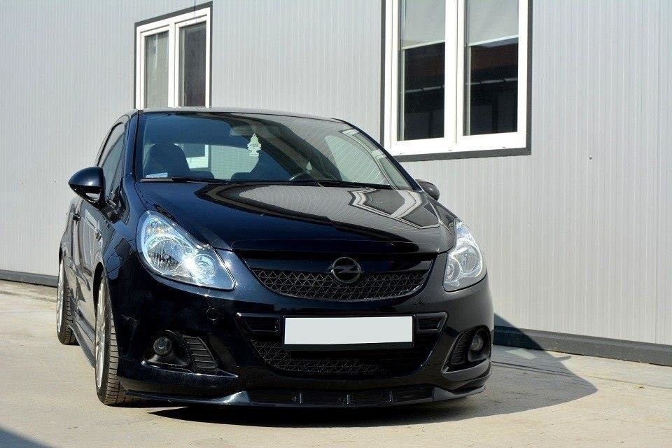 Maxton Design Street+ Spoilerlippe Front Ansatz passend für OPEL CORSA D NÜRBURG (FÜR OPC / VXR STOßSTANGE) schwarz Hochglanz