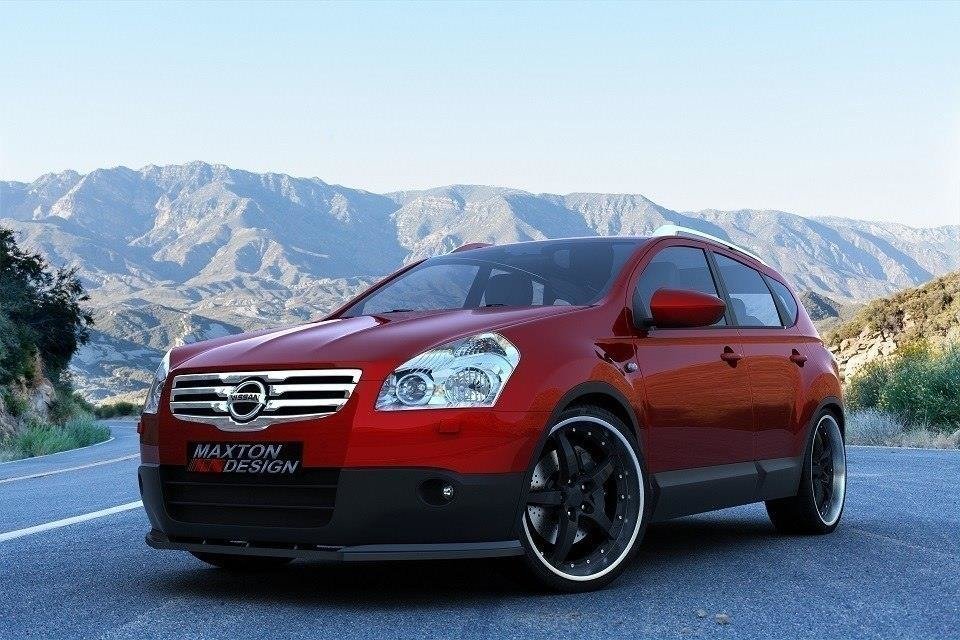 Maxton Design Street+ Spoilerlippe Front Ansatz passend für NISSAN QASHQAI vor Facelift schwarz Hochglanz