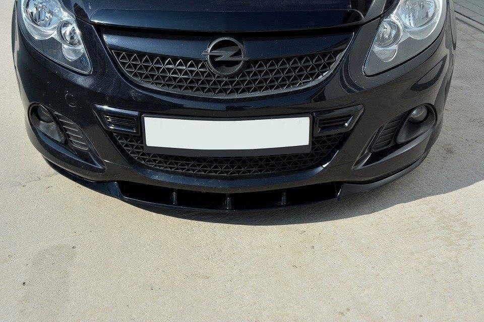 Maxton Design Street+ Spoilerlippe Front Ansatz passend für OPEL CORSA D NÜRBURG (FÜR OPC / VXR STOßSTANGE) schwarz Hochglanz