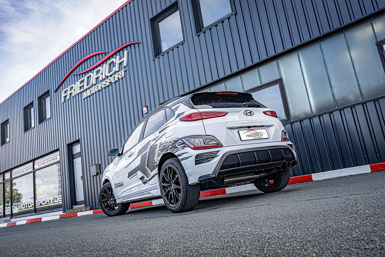 Friedrich Motorsport 76mm Sportendschalldämpfer für Hyundai KONA (OS) Frontantrieb (ab Bj. 11/2020)