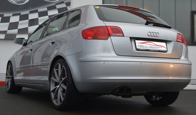Friedrich Motorsport 76mm Sportendschalldämpfer für Audi A3 8P Sportback Quattro (Bj. 2004-2009)