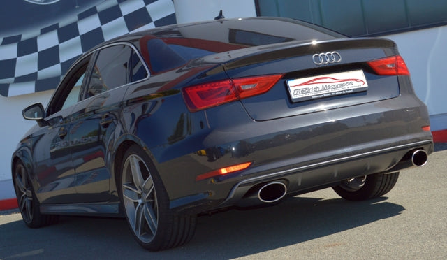 Friedrich Motorsport 76mm Duplex-Sportendschalldämpfer für Audi A3 8V Limousine Quattro (Bj. 2013-08/2018)