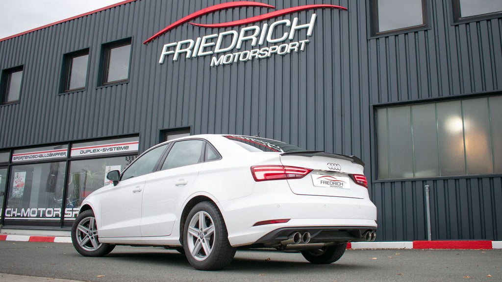 Friedrich Motorsport Duplex Sportendschalldämpfer für Audi A3 8V Limousine Frontantrieb (Bj. 08/2018-02/2020)