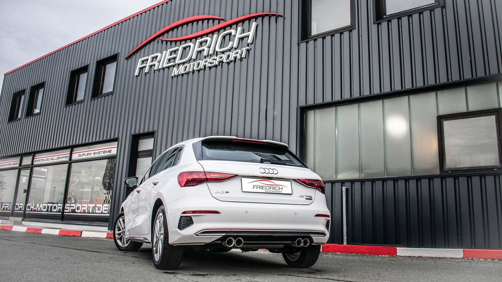 Friedrich Motorsport 76mm Duplex Sportendschalldämpfer für Audi A3 GY Sportback Quattro (ab Bj. 04/2021)