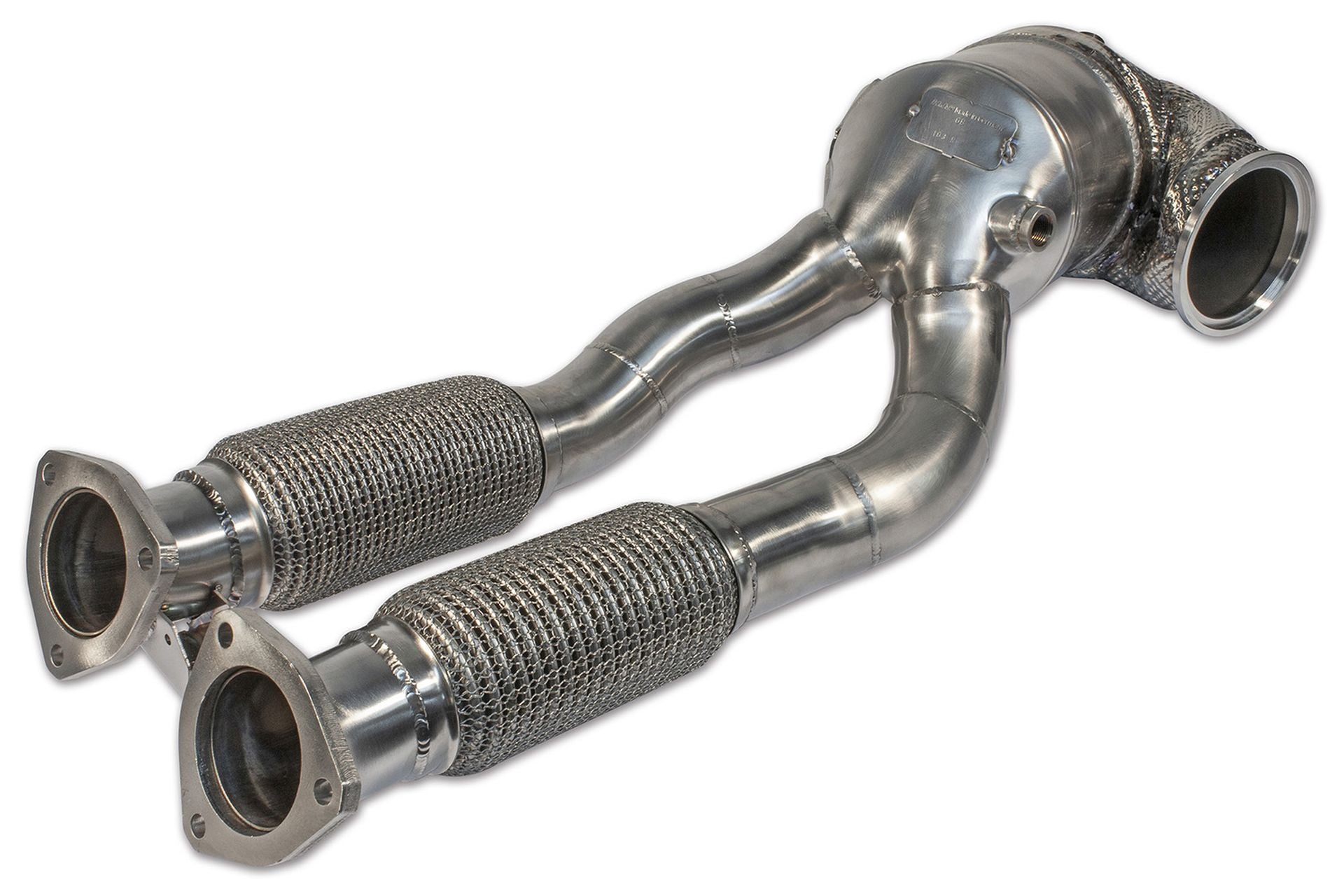 Friedrich Motorsport 2x63.5mm Downpipe mit 200 Zellen HJS Sport-Kat. für Audi TTRS 8S Quattro (Bj. 11/2016-06/2018)