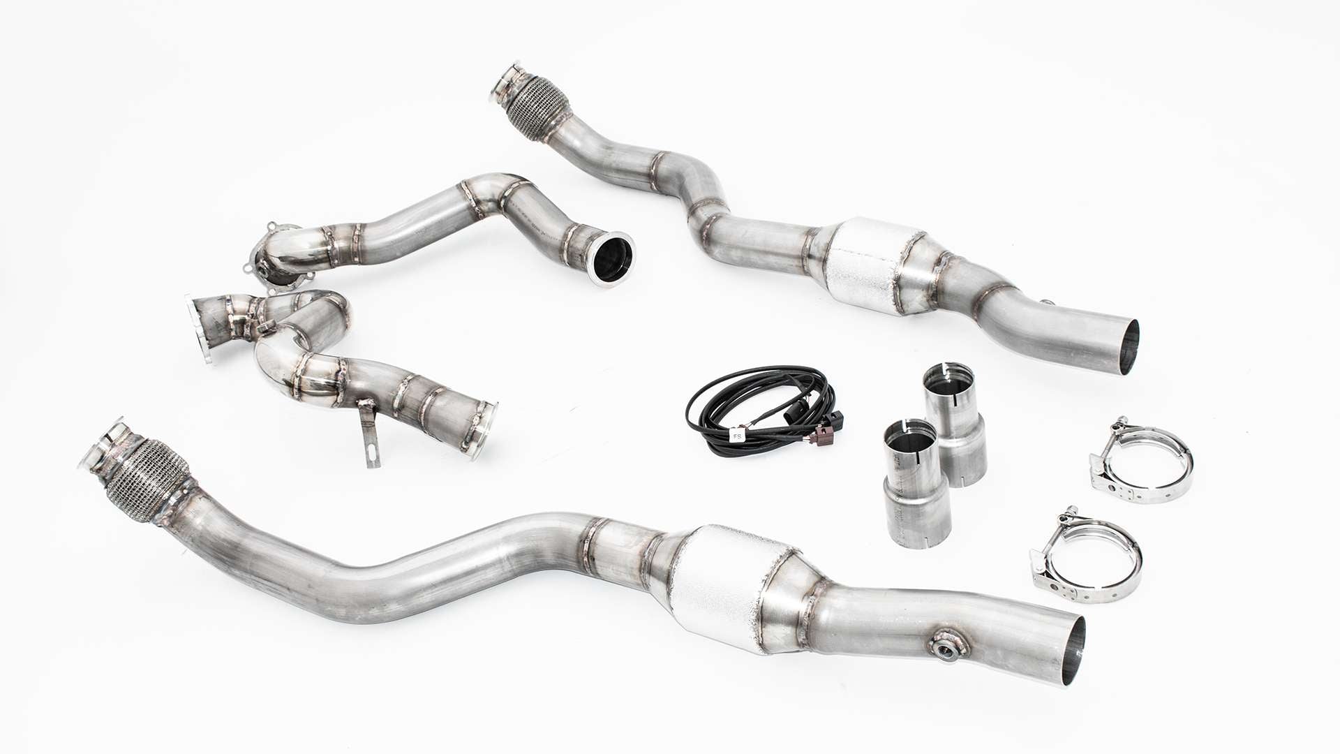 Friedrich Motorsport 2x 76mm Downpipe mit 200 Zellen Sport-Kat. für Audi S6 Limousine & Avant 4G Quattro (ab Bj. 04/2012)