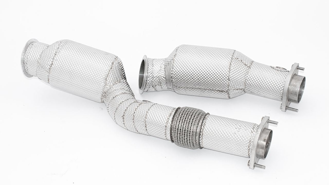 Friedrich Motorsport 2x76mm Downpipe mit 200 Zellen Motorsport-Kat. für BMW M2 G87 Coupe (ab Bj. 04/2023)