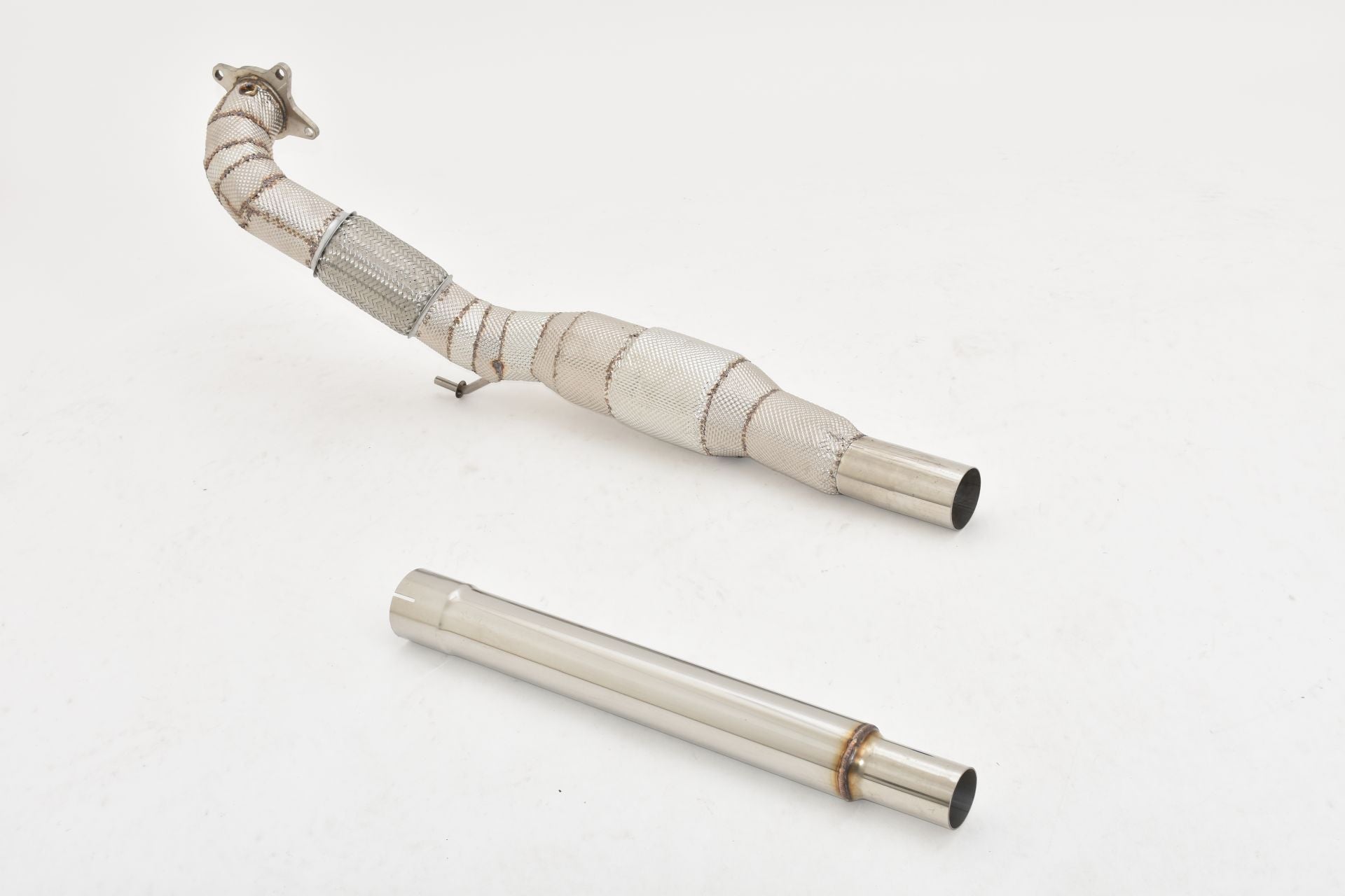 Friedrich Motorsport 76mm Downpipe mit 200 Zellen HJS Sport-Kat. für VW Beetle 5C (ab Bj. 2003 - 1)