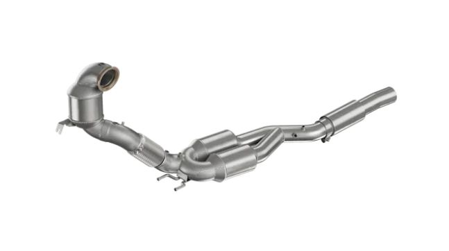 Friedrich Motorsport 76mm Downpipe mit 200 Zellen HJS Sport-Kat. und OPF Edelstahl für Seat / Cupra Formentor 11/2020-