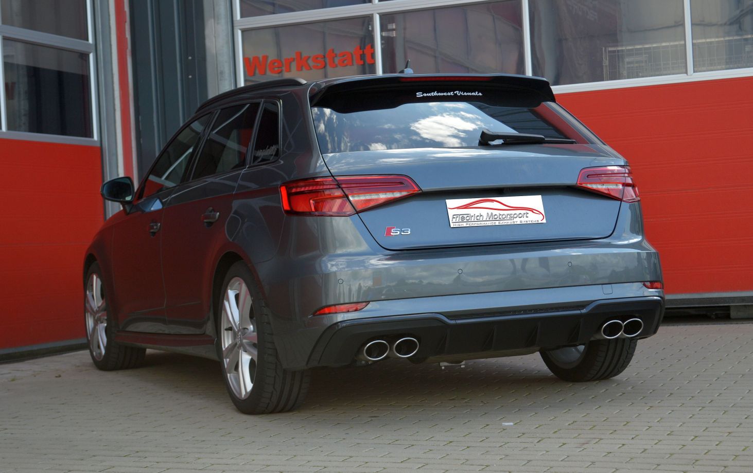 Friedrich Motorsport 76mm Duplex-Anlage mit originaler Klappensteuerung für Audi S3 8V Sportback Quattro (Bj. 05/2013-07/2018)