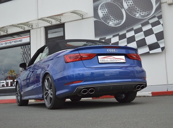 Friedrich Motorsport 76mm Duplex-Anlage mit originaler Klappensteuerung für Audi S3 8V Cabrio Quattro (Bj. 04/2014-07/2018)