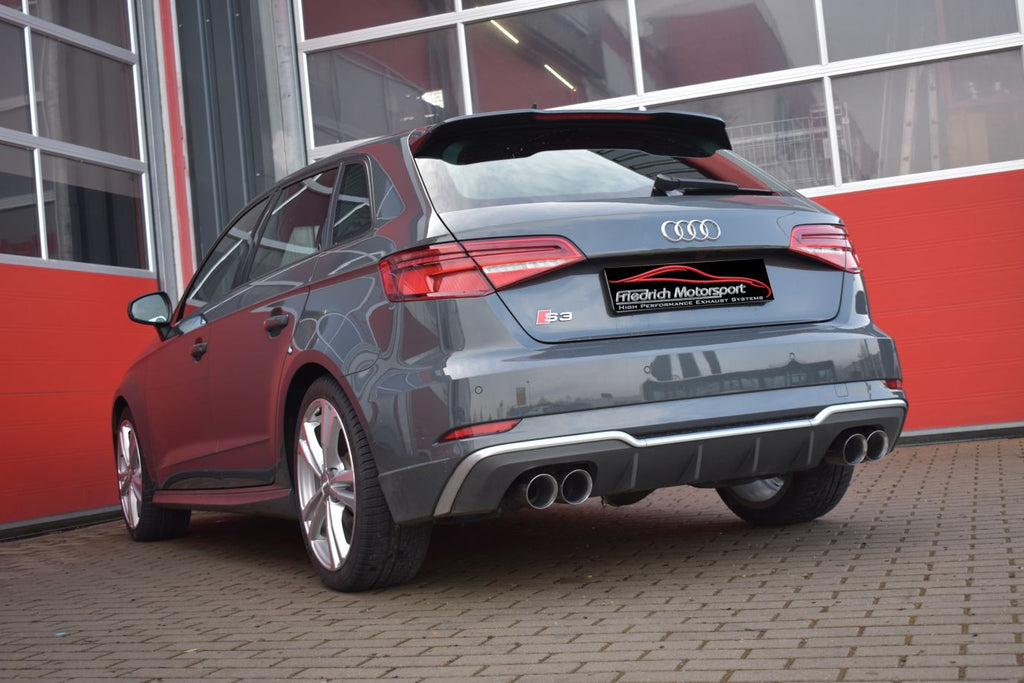 Friedrich Motorsport 76mm Duplex-Anlage mit originaler Klappensteuerung für Audi S3 8V Sportback Quattro (ab Bj. 11/2018)