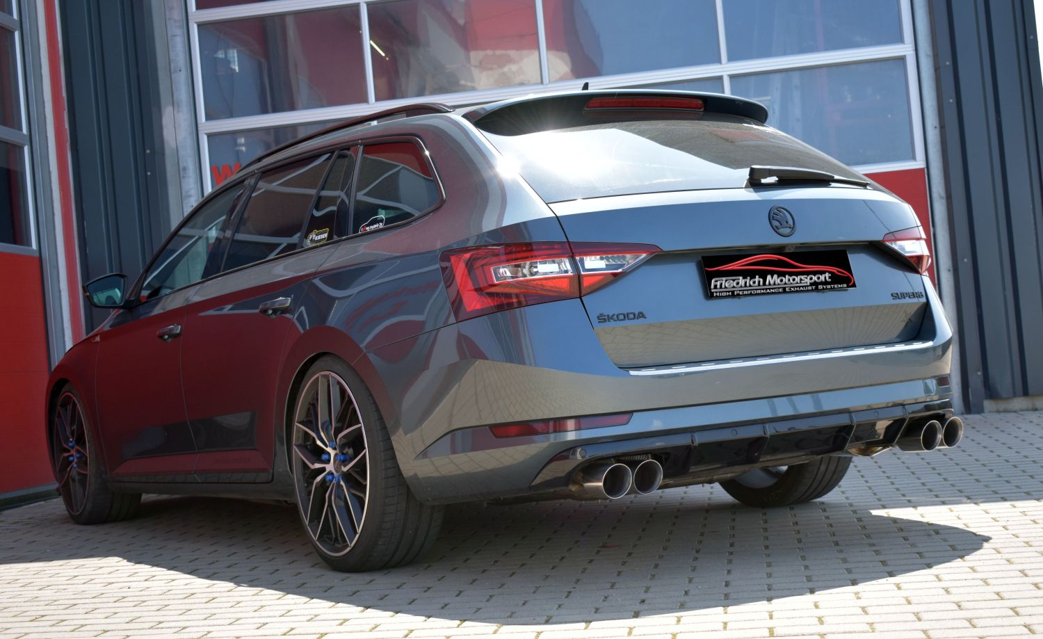 Friedrich Motorsport 76mm Duplex-Anlage mit originaler Klappensteuerung für Skoda Superb 3V (3T) (Bj. 03/2015-06/2018)