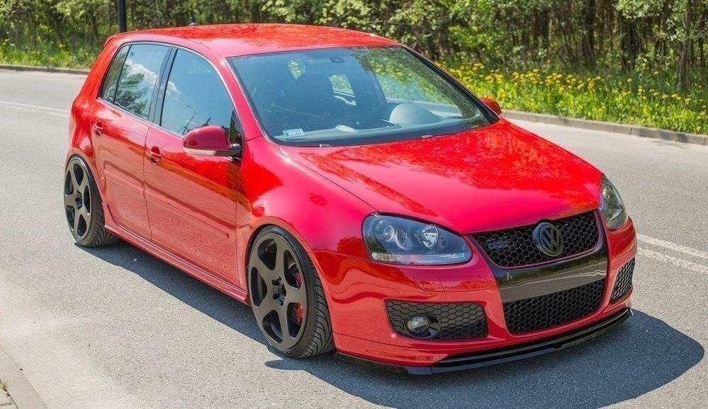 Maxton Design Street+ Spoilerlippe Front Ansatz passend für VW GOLF 5 GTI (FÜR GTI 30TH Frontansatz) schwarz Hochglanz