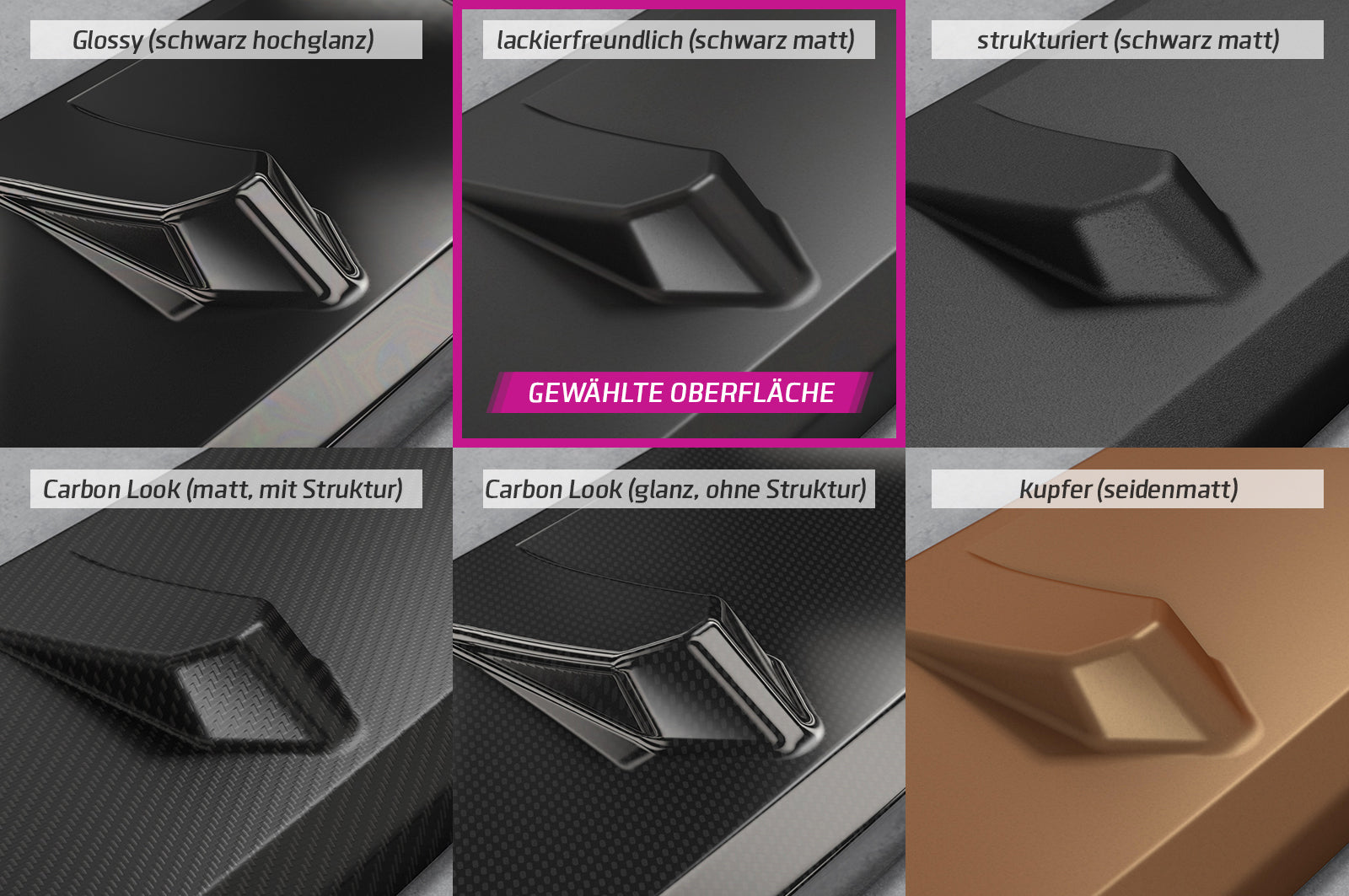 CSR Frontspoiler | Cup-Spoilerlippe mit ABE für Porsche 718 Boxster 982 / 718 Cayman 982 CSL853-L Unlackiert roh (Lackierung erforderlich)