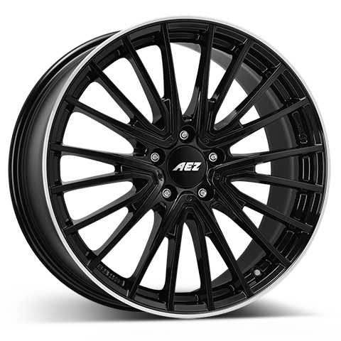 AEZ Alufelge Berlin black black/polished lip 8x19 ET38 5x112 Nabe 66.6 KBA 54005
