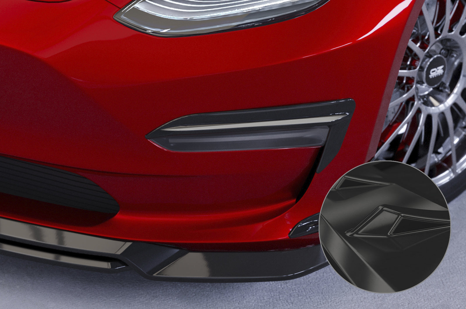 CSR Air Intake Blenden | Airintakes mit ABE für Tesla Model 3 AI031-G Glossy schwarz Hochglanz (keine Lackierung erforderlich)