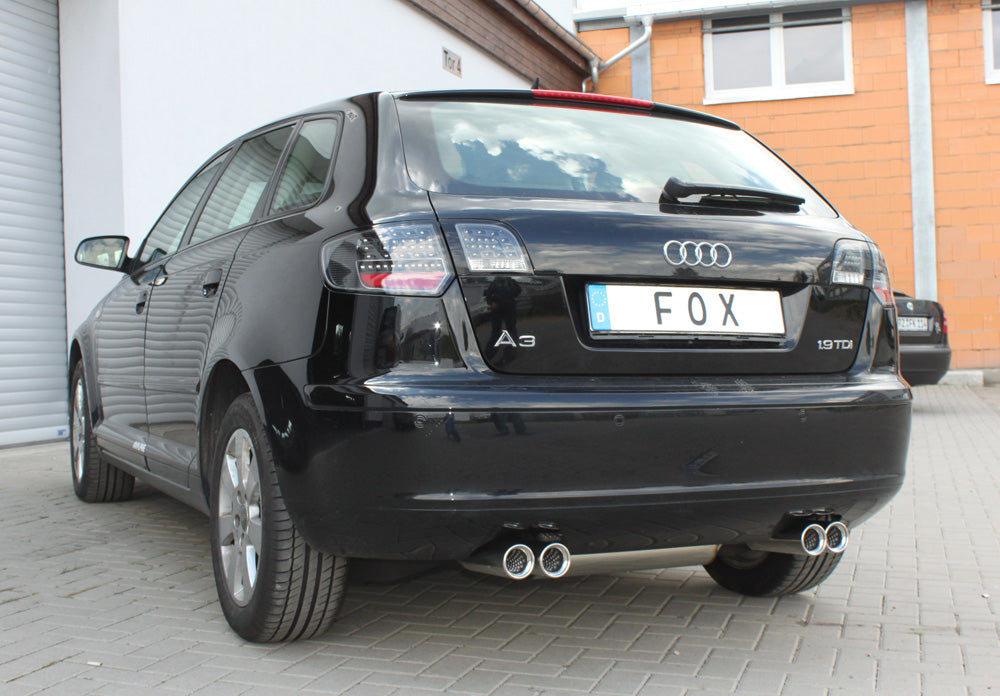 Fox passend für Audi A3 - 8P Sportback Endschalldämpfer Ausgang rechts/links - 2x76 Typ 13 rechts/links