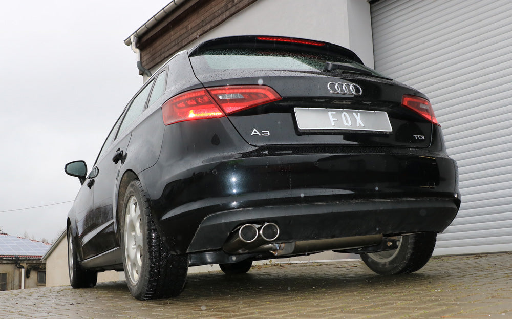 Fox passend für Audi A3 - 8V Sportback Endschalldämpfer einseitig - 2x88x74 Typ 32