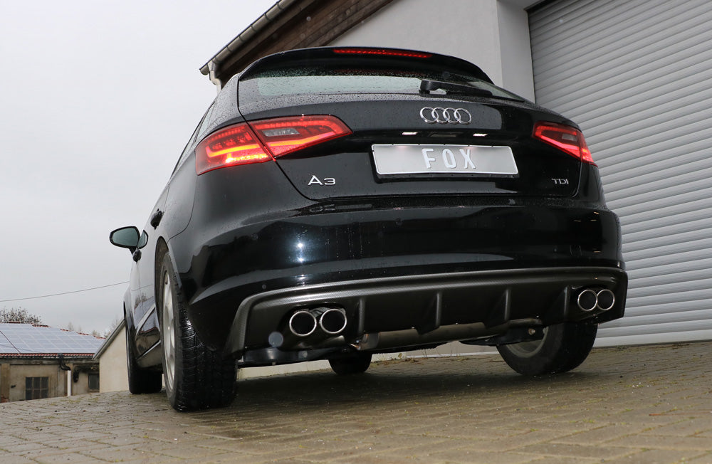 Fox passend fürAudi A3 - 8V Sportback Endschalldämpfer Ausgang rechts/links - 2x88x74 Typ 32 rechts/links
