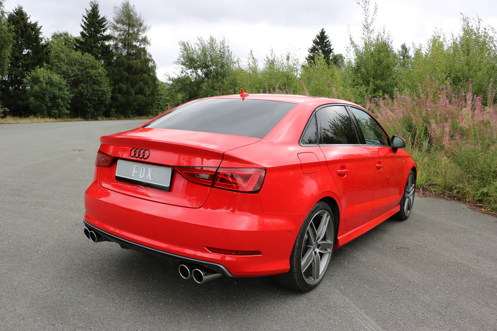 Fox passend fürAudi A3 - 8V Limousine "mit S-Line oder S3 Stoßstange" Endschalldämpfer quer Ausgang rechts/links - 2x80 Typ 16 rechts/links
