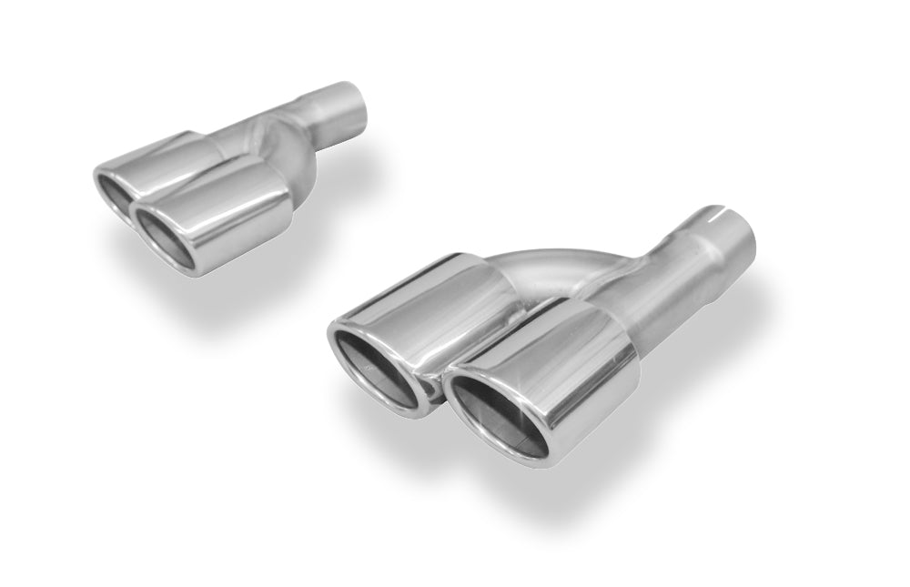 Fox passend für Audi A4 B7 3,0l TDI Endrohrpaar zum Aufstecken - 2x88x74 Typ 32 rechts/links   Länge: 280mm, Anschluss 56mm innen