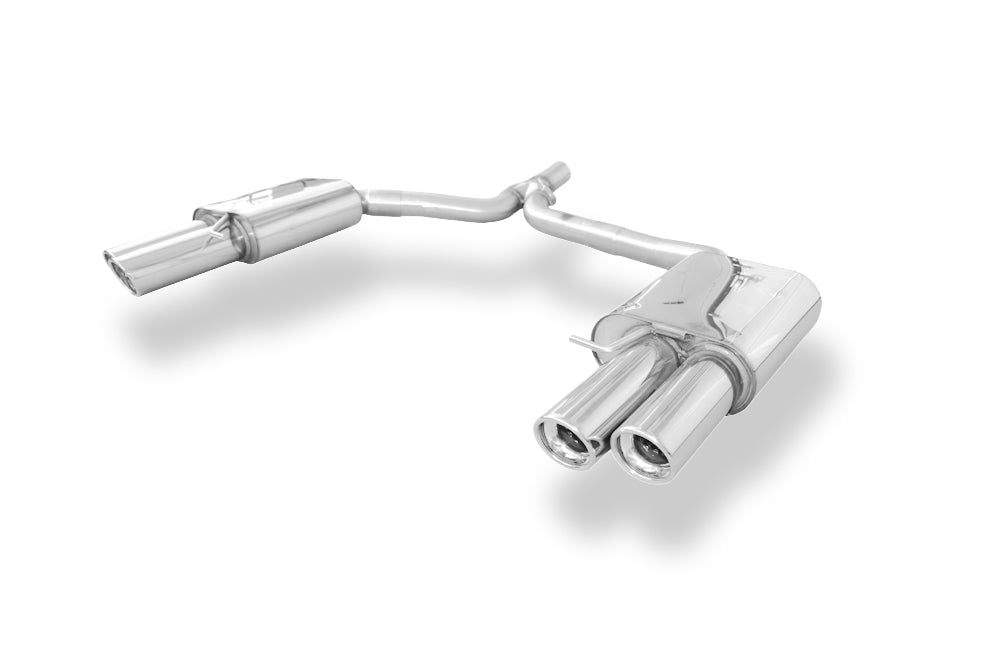 Fox passend fürAudi A5 8T Coupe + S-Line Endschalldämpfer rechts/links zweiflutig inkl. Y-Adapterrohr Ø55mm innen - 2x90 Typ 17 rechts/links