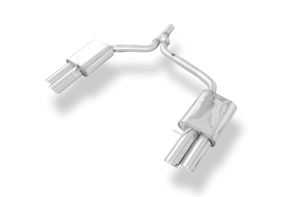 Fox passend für Audi A4 B8 Limousine/ Avant + S-Line Endschalldämpfer rechts/links zweiflutig inkl. Y-Adapterrohr Ø65mm innen - 2x90 Typ 17 rechts/links