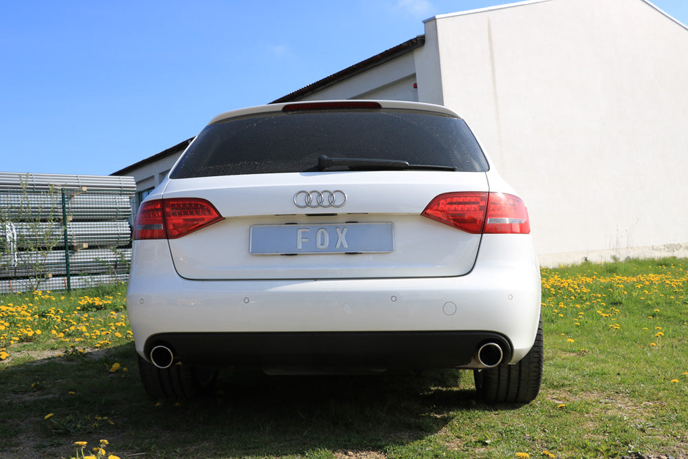 Fox passend fürAudi A4 B8 Limousine/ Avant + S-Line Endschalldämpfer rechts/links einflutig inkl. Y-Adapterrohr Ø65mm innen - 1x100 Typ 16 rechts/links