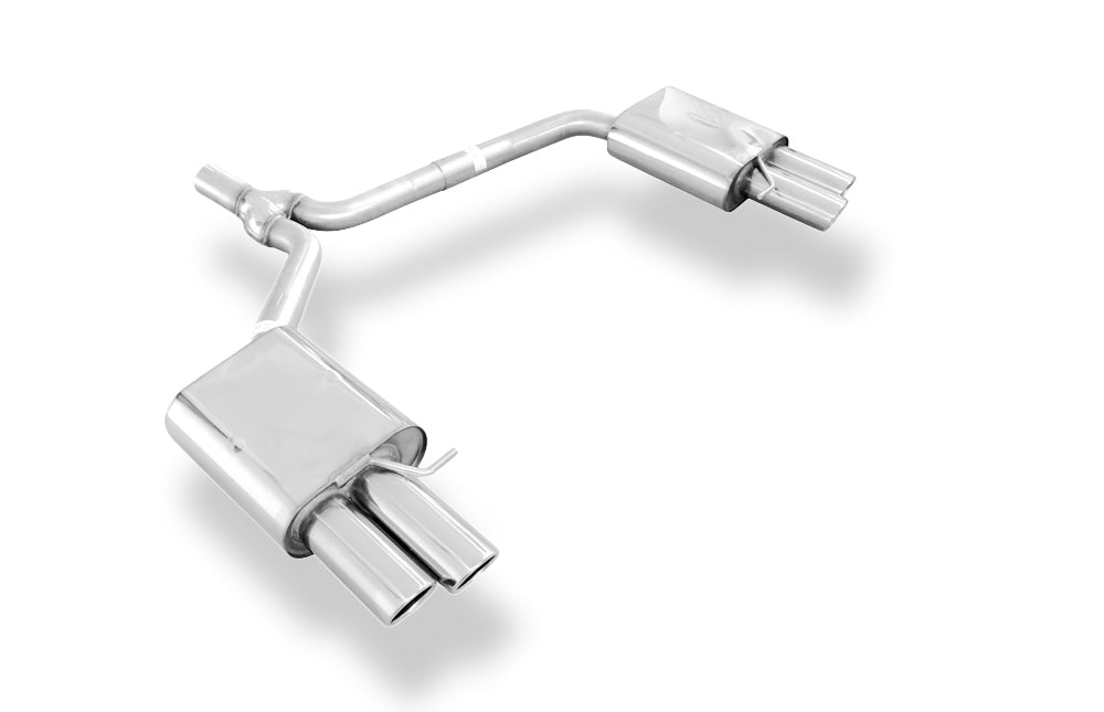 Fox passend für Audi A5 8T Coupe + S-Line Endschalldämpfer rechts/links zweiflutig inkl. Y-Adapterrohr Ø55mm innen - 2x80 Typ 17 rechts/links