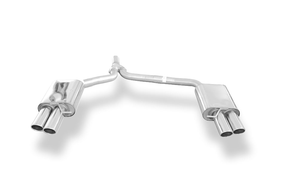 Fox passend fürAudi A5 8T Coupe + S-Line Endschalldämpfer rechts/links zweiflutig inkl. Y-Adapterrohr Ø55mm innen - 2x80 Typ 17 rechts/links